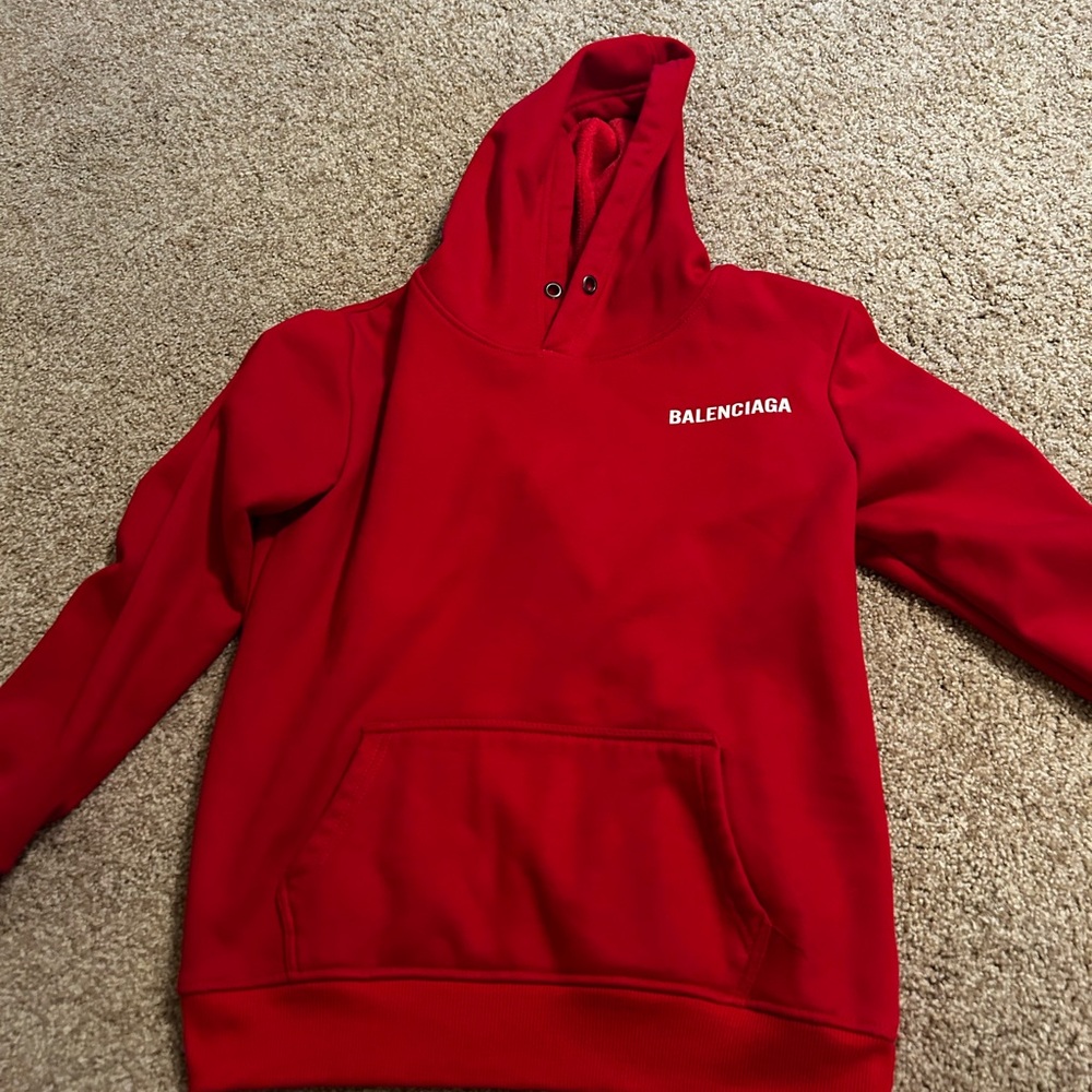 Red balenciaga hoodie
